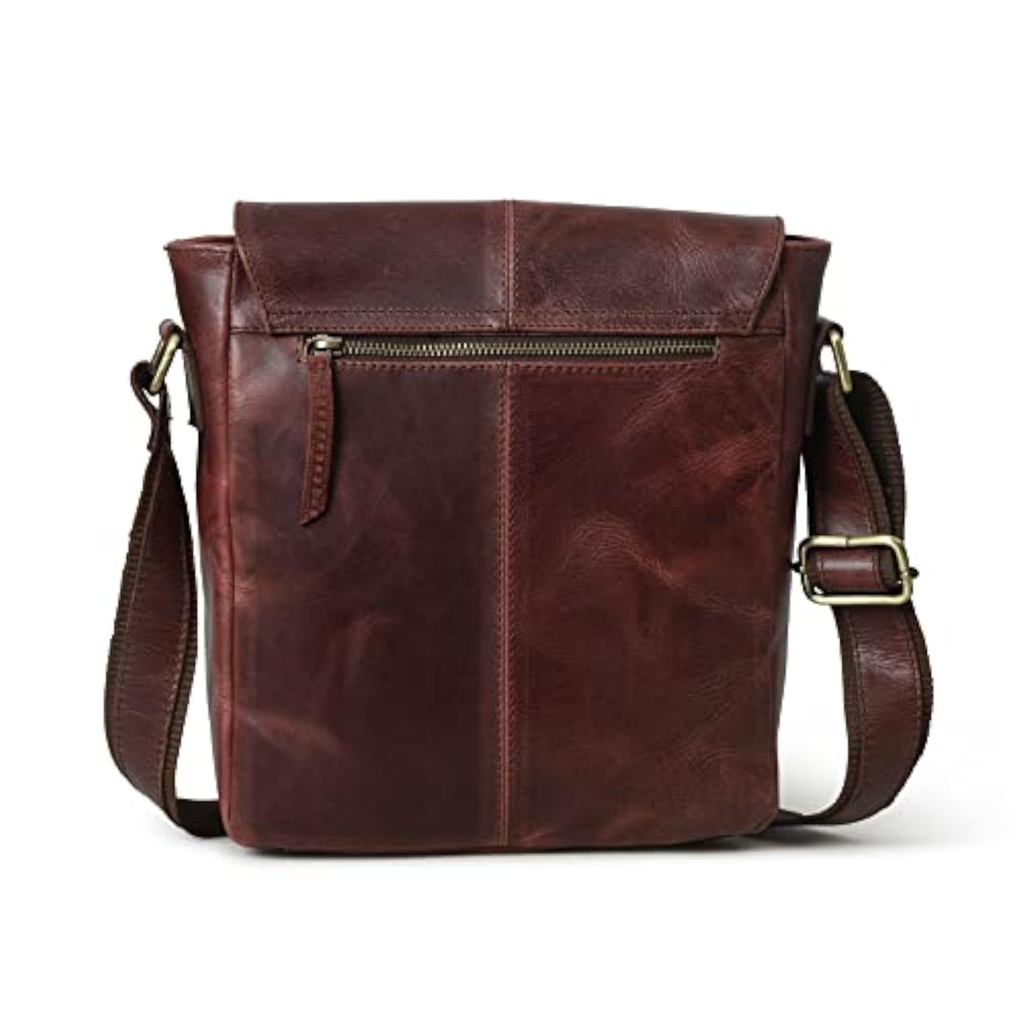 Full Grain Leather Medium Size Cross Body Messenger Bag for Men